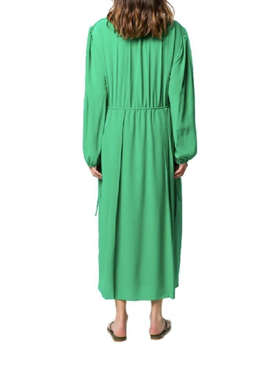 Shop Lemaire Women's Green Silk Dress