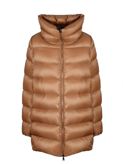 Shop Moncler Women's Brown Polyamide Down Jacket