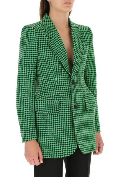 Shop Balenciaga Women's Green Wool Blazer