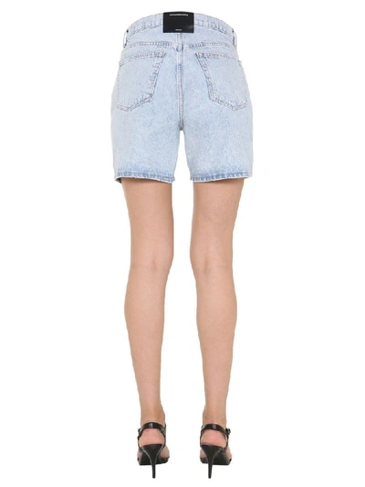 Shop Alexander Wang T T By Alexander Wang Women's Light Blue Cotton Shorts