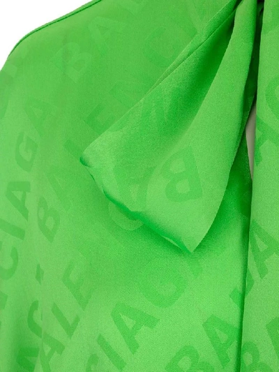 Shop Balenciaga Women's Green Silk Blouse