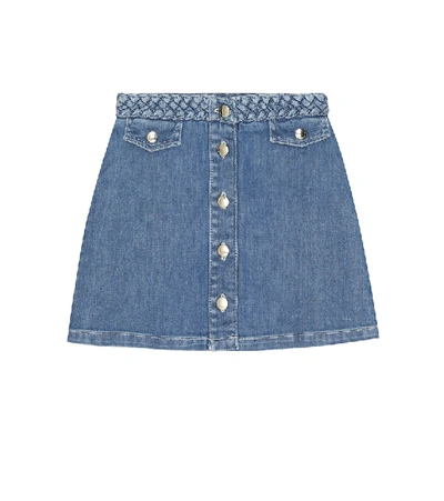 Shop Chloé Denim Skirt In Blue