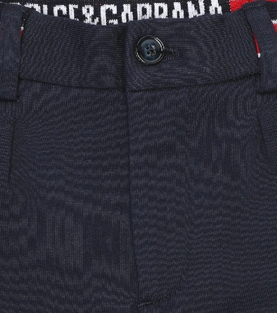 Shop Dolce & Gabbana Cotton Jersey Pants In Blue