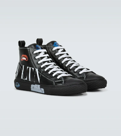 Shop Valentino Villalba Vltn Sneakers In Black