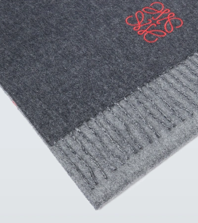 Shop Loewe Window Wool And Cashmere Scarf In Black