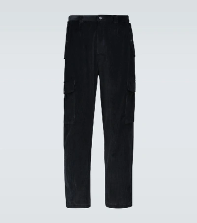 Shop Dolce & Gabbana Corduroy Cargo Pants In Black