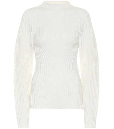 Shop Low Classic Ribbed-knit Sweater In White
