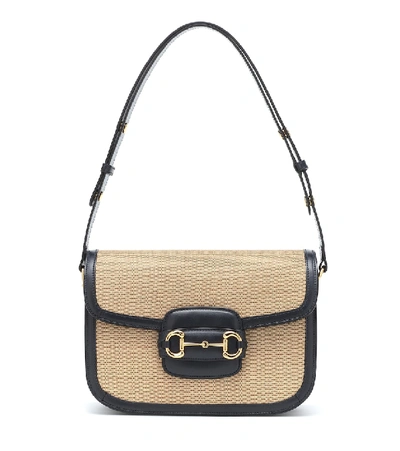 Shop Gucci Horsebit 1955 Small Shoulder Bag In Beige