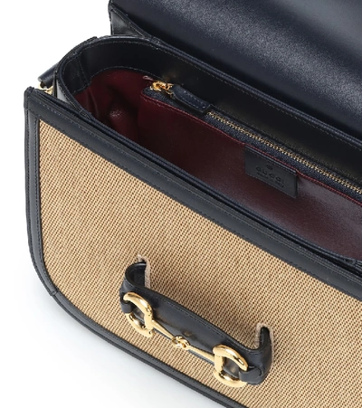 Shop Gucci Horsebit 1955 Small Shoulder Bag In Beige