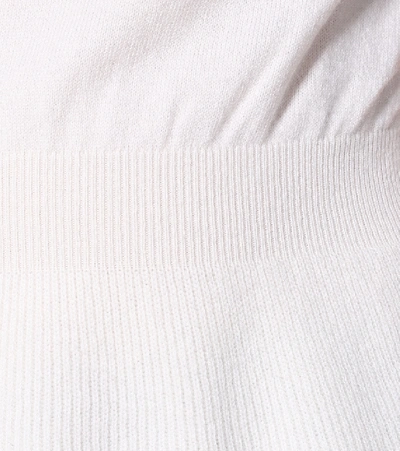 Shop Veronica Beard Noor Turtleneck Cashmere Top In White
