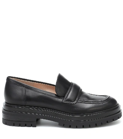 Shop Gianvito Rossi Leather Loafers In Black