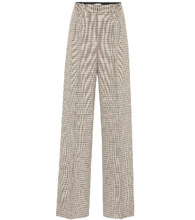 Shop Rebecca Vallance Cocoa Checked High-rise Pants In Brown