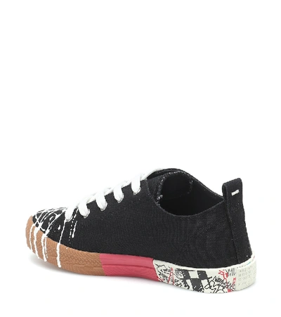 Shop Maison Margiela Spliced Canvas Sneakers In Black