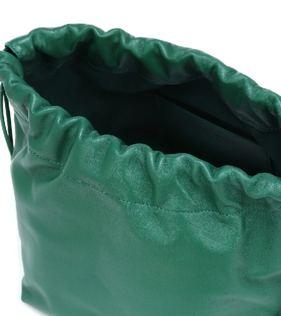 Shop Jil Sander Leather Bucket Bag In Green