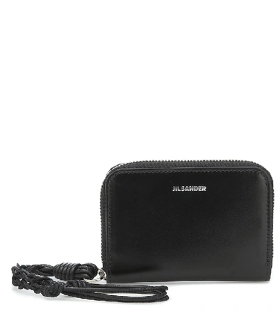 Shop Jil Sander Tangle Leather Wallet In Black