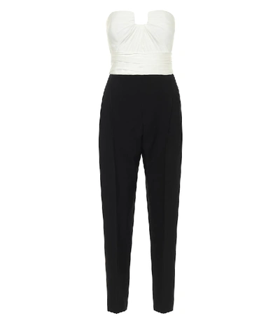 Shop Alexander Mcqueen Wool And Silk-blend Jumpsuit In Black