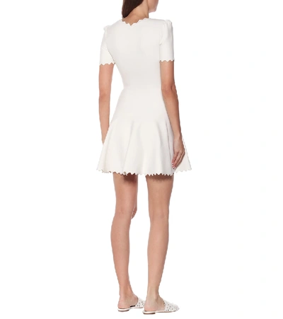 Shop Alaïa Wool Jersey Minidress In White