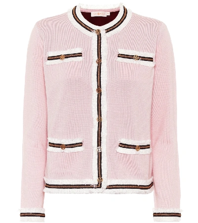 Shop Tory Burch Kendra Merino Wool Jacket In Pink