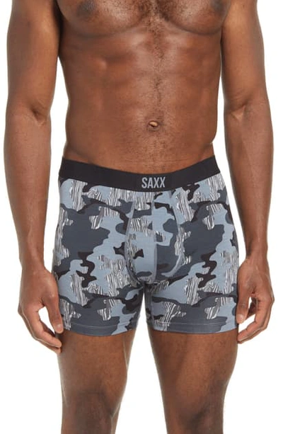 Shop Saxx Vibe Boxer Briefs In Grey Woodgrain Camo