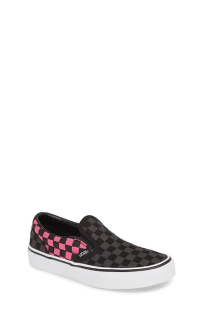 baby pink checkered slip on vans