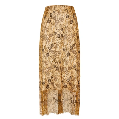 Shop Vince Gold Guipure Lace Skirt