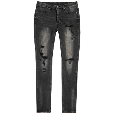 Shop Ksubi Van Winkle Distressed Skinny Jeans In Black