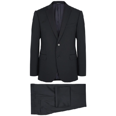 Shop Emporio Armani Navy Slim-fit Wool Suit