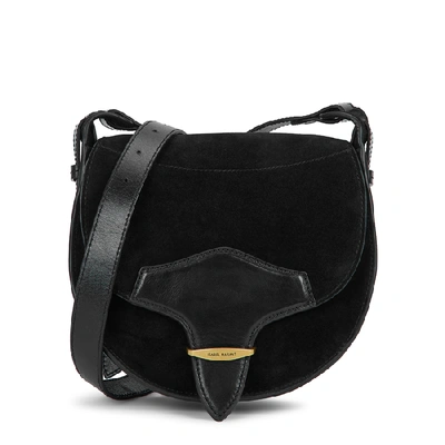 Shop Isabel Marant Botsy Black Suede Saddle Bag
