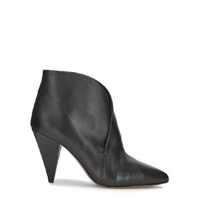Shop Isabel Marant Acna 100 Black Leather Ankle Boots