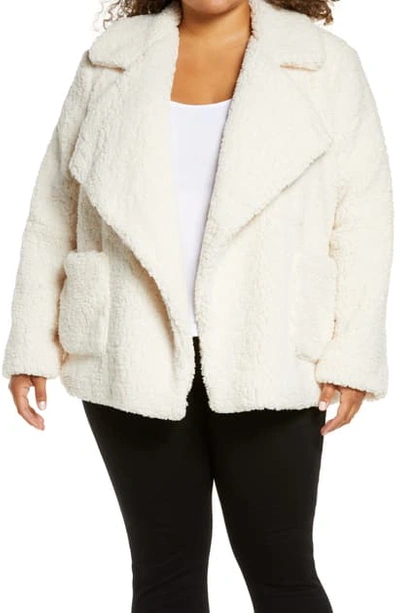 Shop Bb Dakota Soft Skills Faux Shearling Coat In Ivory