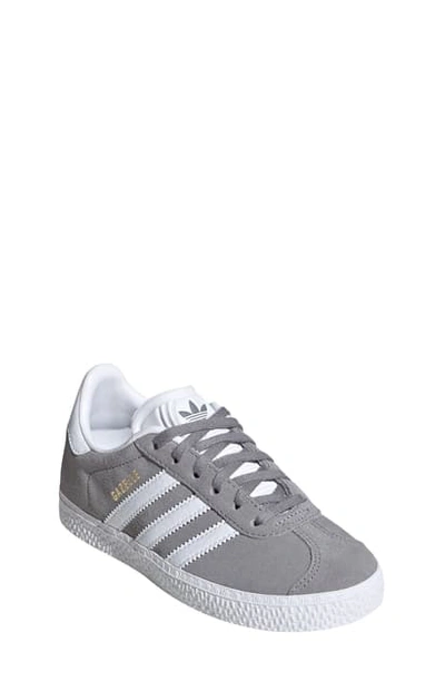 Shop Adidas Originals Gazelle Sneaker In Grey/ White/ Gold