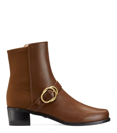 Shop Stuart Weitzman Suzanne In Coffee Brown Nappa Leather