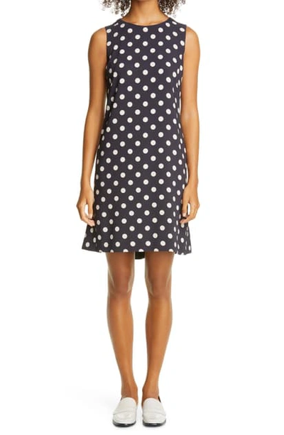 Shop Akris Punto Polka Dot A-line Dress In Black