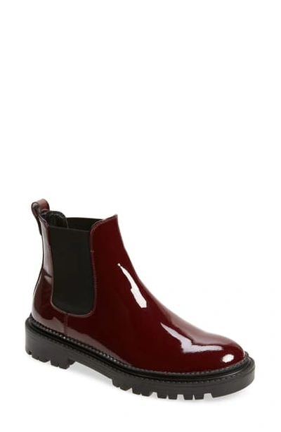 Shop Agl Attilio Giusti Leombruni Chelsea Combat Boot In Plum Patent