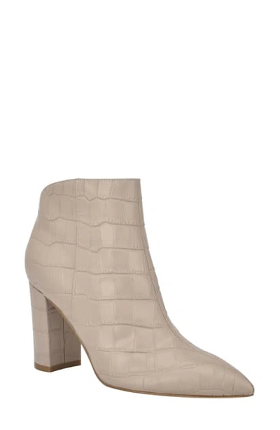 Shop Marc Fisher Ltd Unno Pointed Toe Bootie In Taupe Croco Leather