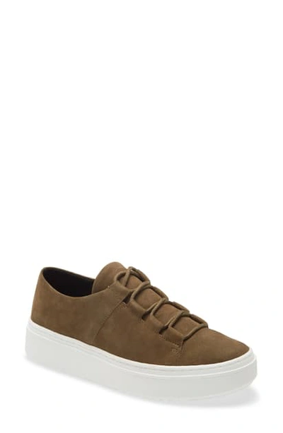Shop Eileen Fisher Prescot Platform Sneaker In Olive Nubuck Leather
