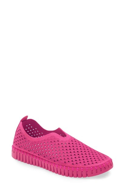 Shop Ilse Jacobsen Tulip 139 Perforated Slip-on Sneaker In All Rose Violet Fabric