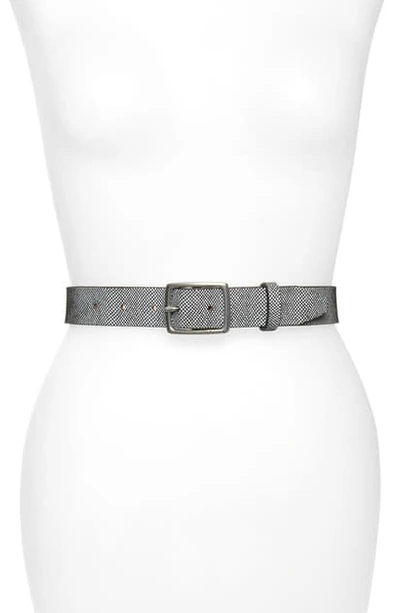 Shop Rag & Bone Snake Embossed Leather Belt In White Multi