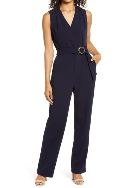 faux wrap jumpsuit