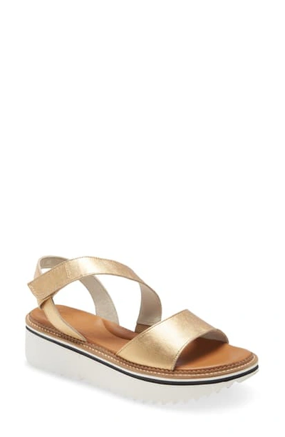 Shop Paul Green Dede Platform Slingback Sandal In Oro Nappa Metallic