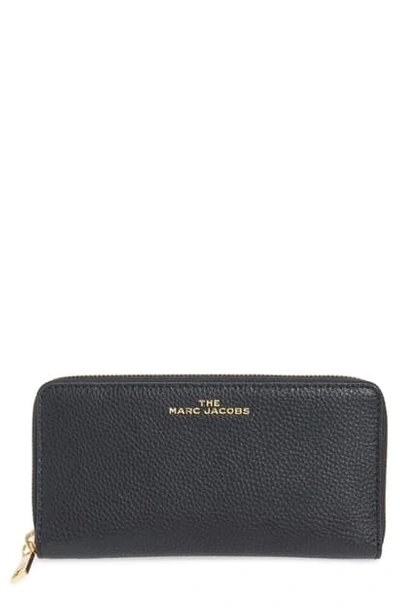 Shop The Marc Jacobs Vertical Zippy Leather Wallet In Black