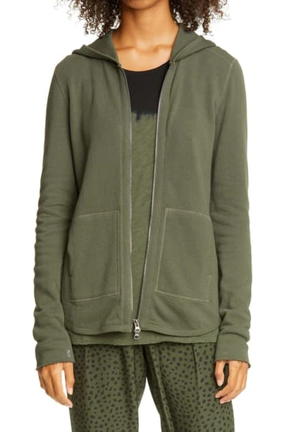Shop Atm Anthony Thomas Melillo Front Zip Hoodie In Ivy