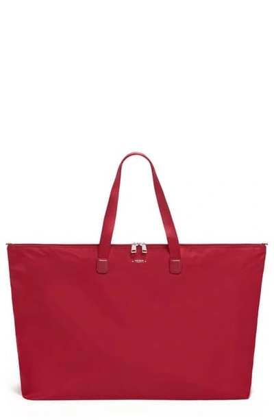 Shop Tumi Voyageur Just In Case Packable Nylon Tote In Crimson