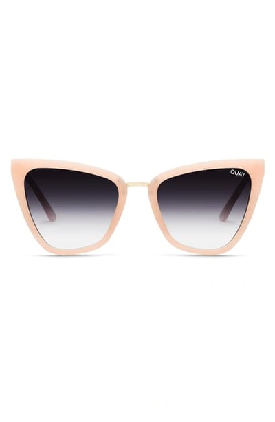 Shop Quay Reina 51mm Gradient Cat Eye Sunglasses In Blush/ Black Fade