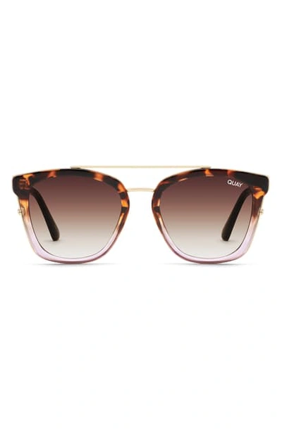 Shop Quay Sweet Dreams 51mm Square Sunglasses In Tortoise To Purple/brown Fade