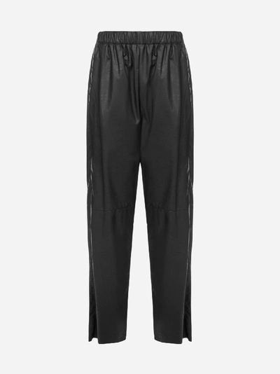 Shop Mm6 Maison Margiela Pantaloni Crop Sportivi In Ecopelle