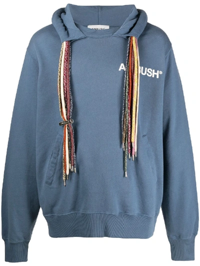 Shop Ambush Drawstring-embellished Hoodie In Blue