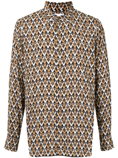 Ports V Geometric Print Long-sleeve Shirt In Multicolour