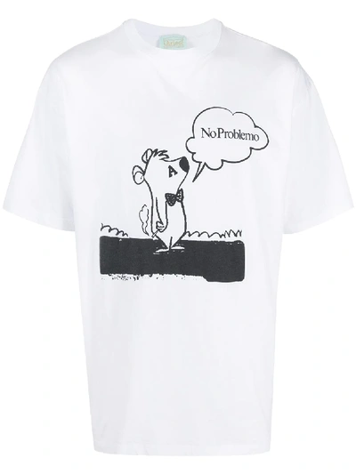 Shop Aries No Problemo Crewneck T-shirt In White