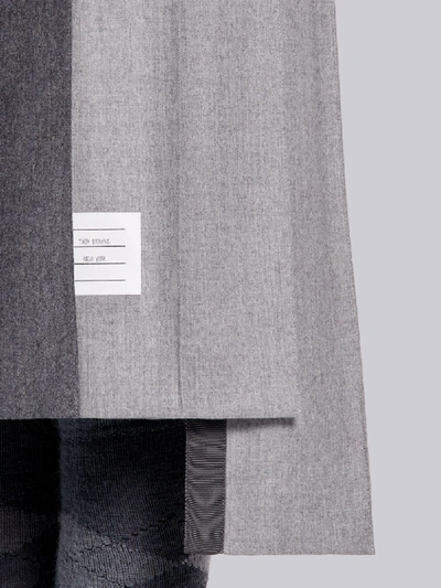 Shop Thom Browne Dark Grey Fun-mix Super 120s Wool Flannel Below Knee Pleated Skirt